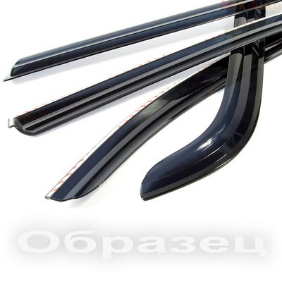Дефлекторы окон (Ветровики) для HYUNDAI SOLARIS седан 2011- хромированный пластик Auto Clover накладные