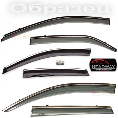 Дефлекторы окон для Nissan Qashqai I 2007-2013 с хромированным молдингом нержавейка, ветровики накладные