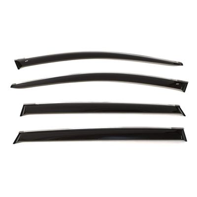 Дефлекторы окон для TOYOTA HIGHLANDER IV U70 2020-, ветровики на окна накладные, с хромированным молдингом